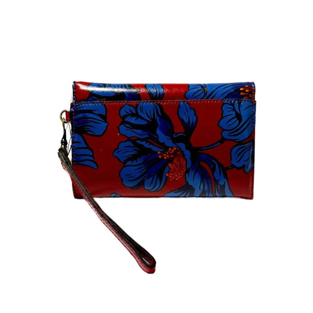NWT Patricia Nash Kaisa Grecian Rose Leather Wristlet Wallet clutch - Picture 2 of 13
